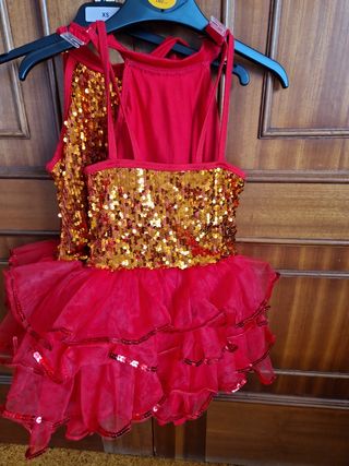 Vestido de baile lentejuelas con volantes