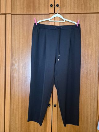 Pantalón Zara fluido Talla XXL Negro intenso