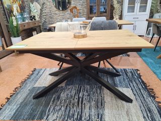 Mesa extensible madera y metal 90x140-180cm