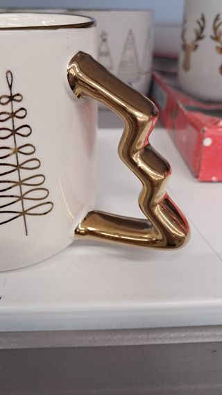 Tazza Mug Natale Renna Oro Porcellana