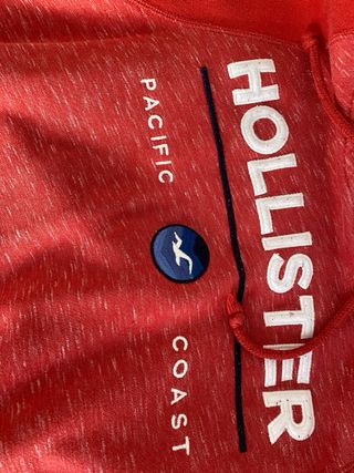 Sudadera Hollister Roja con Capucha y Bolsillo
