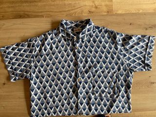 Camisa vintage hombre azul y blanco