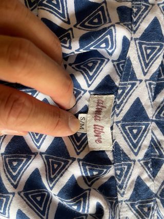 Camisa vintage hombre azul y blanco