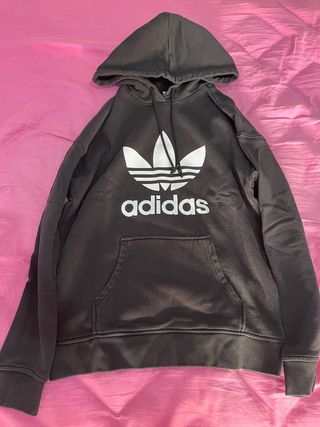 Sudadera Adidas Gris con Logo y capucha 