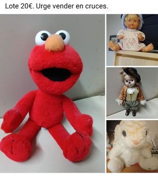 Lote de peluches y nenuca