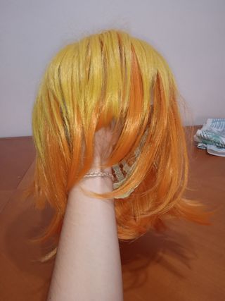 Peluca naranja y amarilla anime