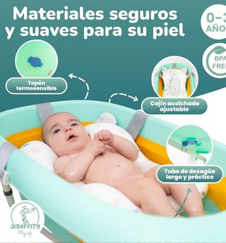 Bañera Bebé Plegable con Soporte