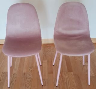 Sillas de terciopelo rosa (2 unidades)