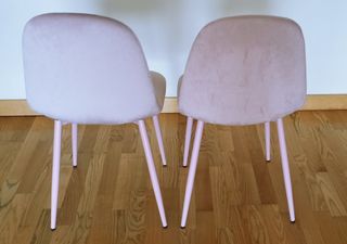 Sillas de terciopelo rosa (2 unidades)