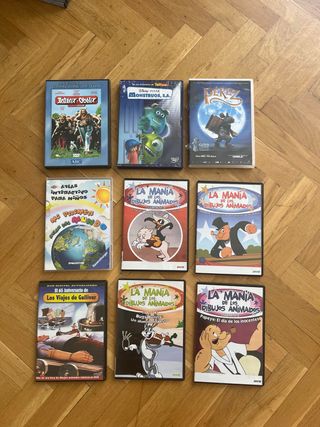 Lote 9 DVDs Películas Infantiles Animadas