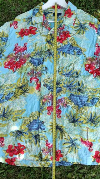 Camisa Hawaiana Flamencos y Palmeras