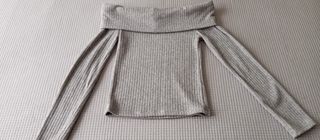 Jersey escote palabra de honor gris