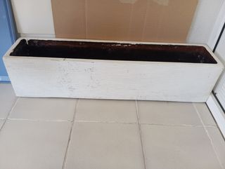 Maceta  cemento blanca