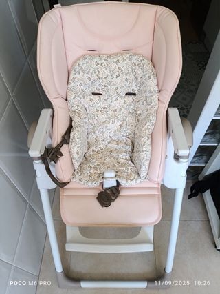 Trona Jané rosa con cojín estampado