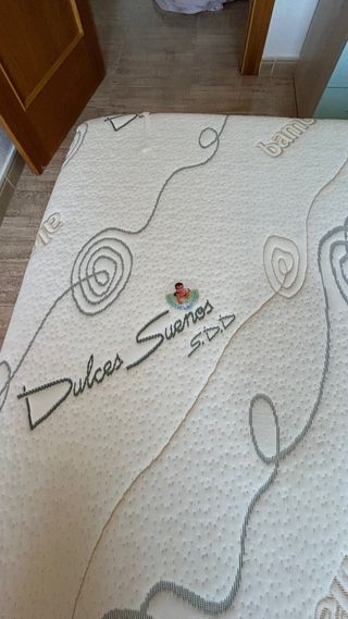 Colchón + base tapizada 105 cm