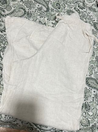 Pantalón de lino Stradivarius beige