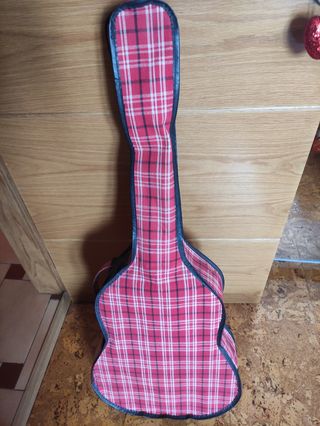 Funda Guitarra Española Cuadros Roja