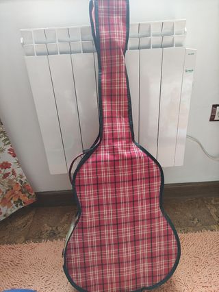 Funda Guitarra Española Cuadros Roja
