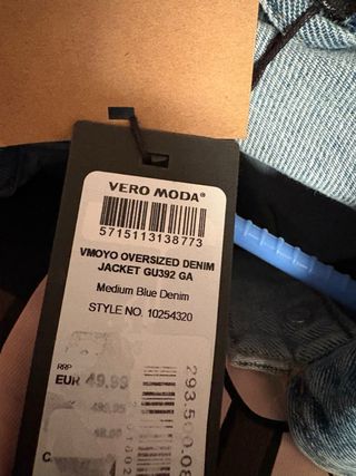 Chaqueta vaquera VERO MODA oversize azul S