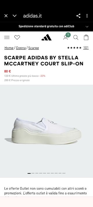 Scarpe Adidas Unisex Taglia 42 Bianche