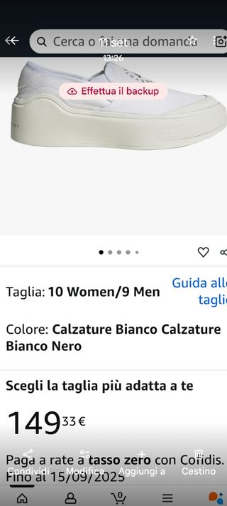 Scarpe Adidas Unisex Taglia 42 Bianche