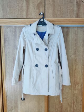 Gabardina Stradivarius Beige Mujer