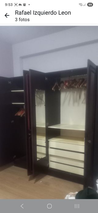 Armario de madera de 2 cuerpos