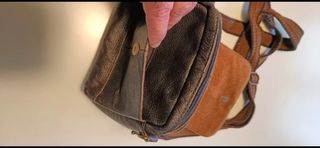 Bandolera de piel auténtica marrón como nueva