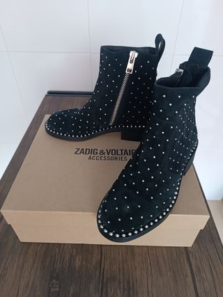 Botines Zadig & Voltaire Mujer Negros Tachuelas