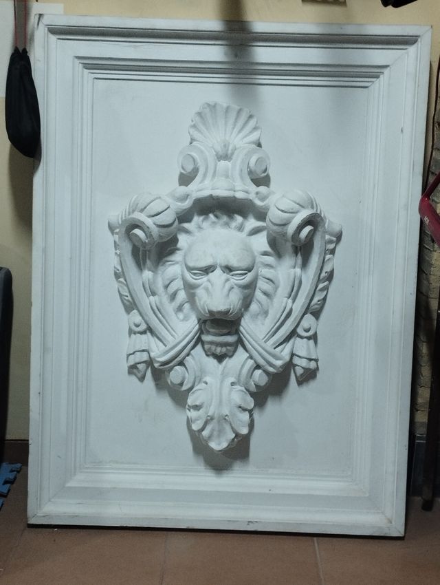 Cuadro relieve cara león