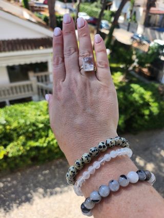 Anillo de Plata adaptable con piedra Piedra Luna.