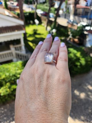 Anillo de Plata adaptable con piedra Piedra Luna.
