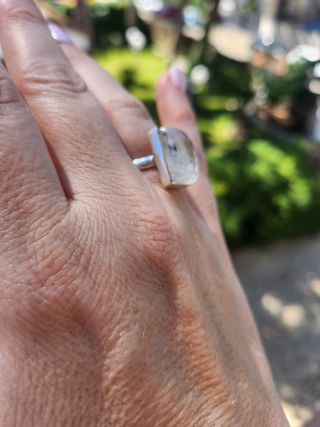 Anillo de Plata adaptable con piedra Piedra Luna.