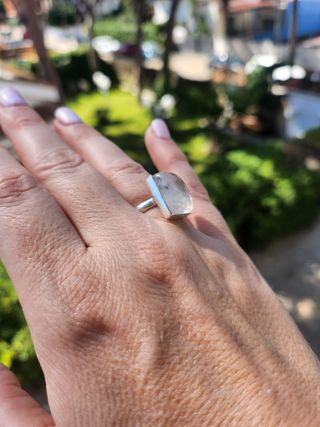 Anillo de Plata adaptable con piedra Piedra Luna.