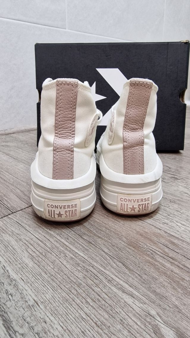 Converse plataforma lona y piel T.35
