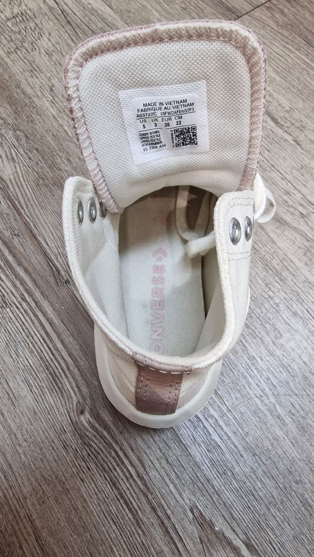 Converse plataforma lona y piel T.35