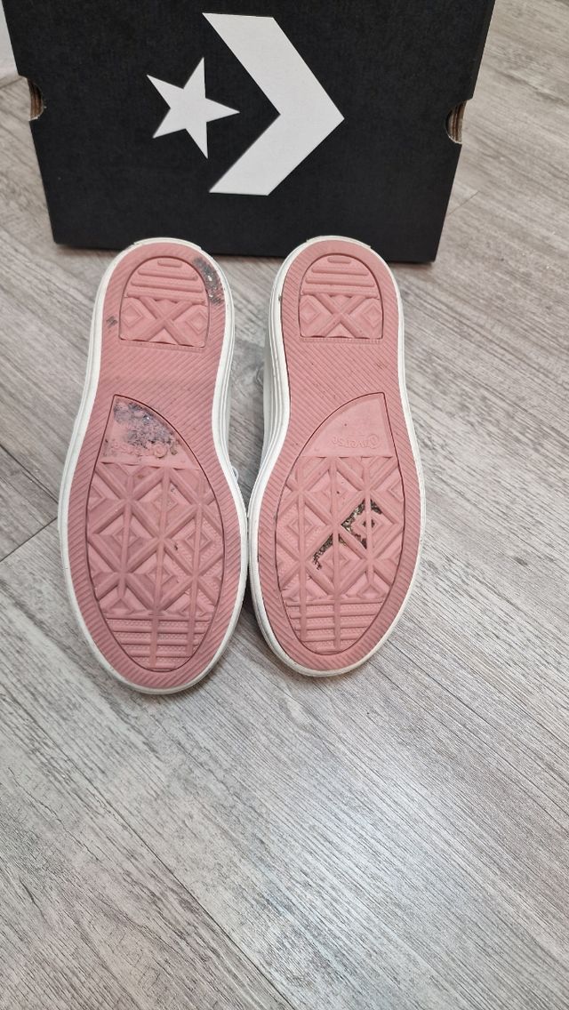 Converse plataforma lona y piel T.35