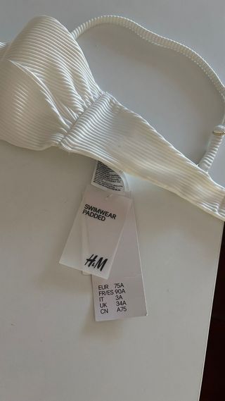 Bikini H&M Negro y Blanco Talla S