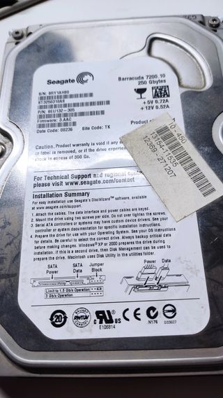 Disco Duro Seagate Barracuda 7200.10 250GB