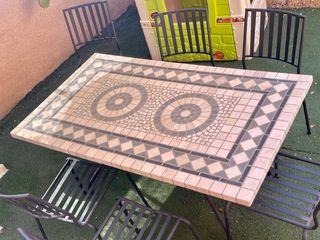 Mesa de jardín con 6 sillas