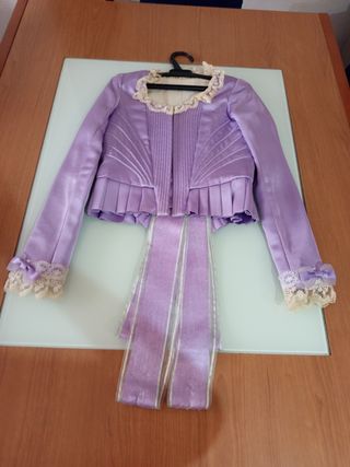 Corpiño fallera niña lila manga larga