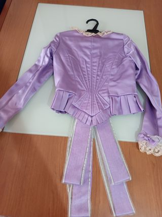 Corpiño fallera niña lila manga larga