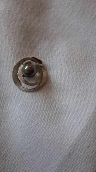 Colgante plata con perla negra