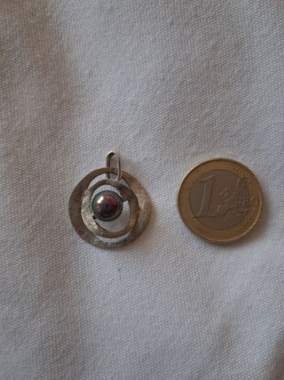 Colgante plata con perla negra