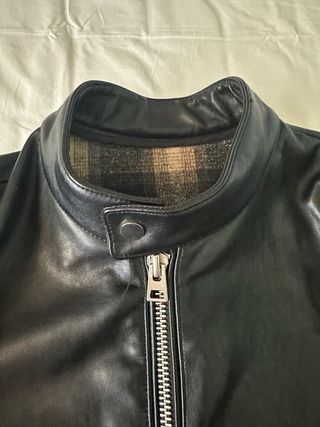 Chaqueta motera polipiel negra