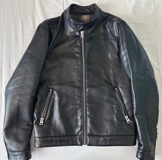 Chaqueta motera polipiel negra