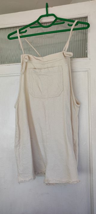 Peto vaquero beige/blanco roto