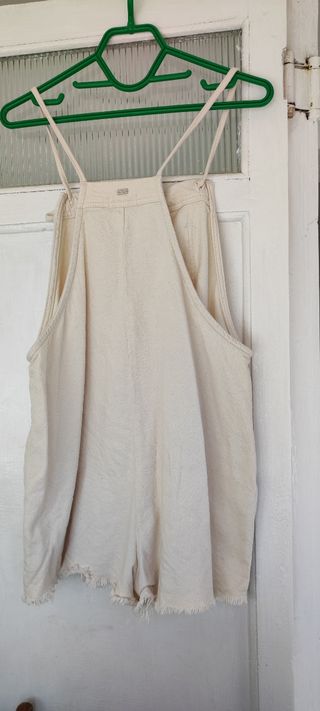 Peto vaquero beige/blanco roto