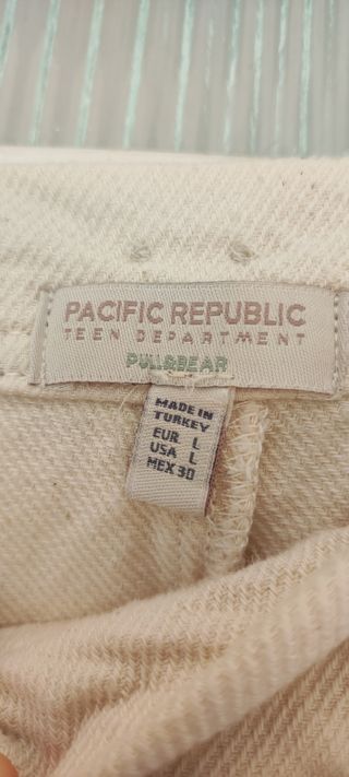 Peto vaquero beige/blanco roto