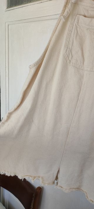 Peto vaquero beige/blanco roto